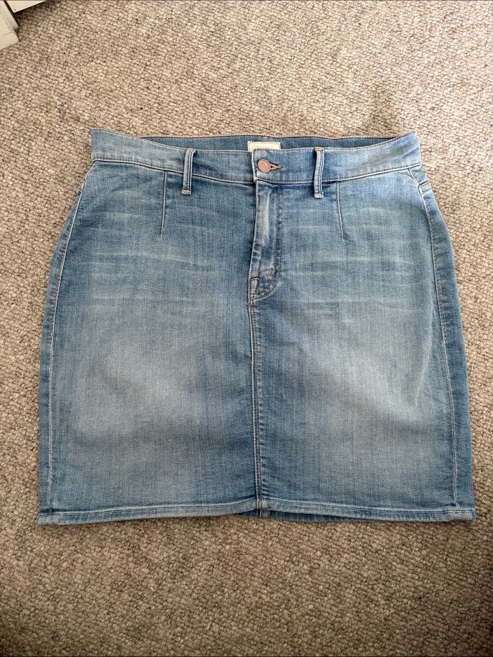 MOTHER Light Blue Denim Mini Skirt